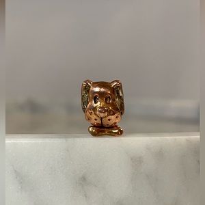 Extremely Rare Limited-Edition Retired Rose-Gold Dog Animal Charm